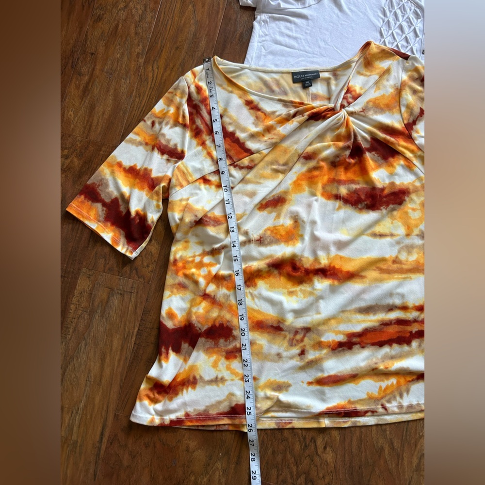 Women’s Blouses in White and Orange Short Sleeve Tops Bundle of Three XXL 2X - Picture 9 of 16